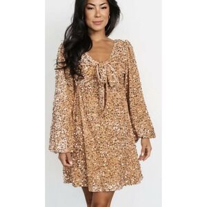 Simone Sequin Mini Dress Gold Size US Size Large